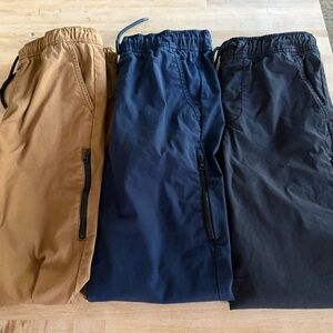 Boy’s Old Navy Tech Taper Casual Pants Large- Black, Navy, and Tan